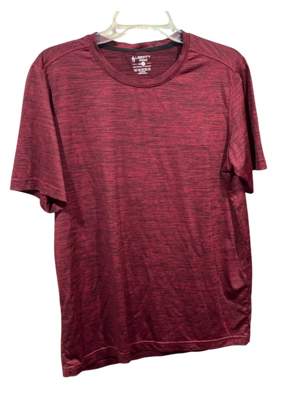 Liberty Pro Mens Red Heathered Performance T-Shirt Size Medium 11k